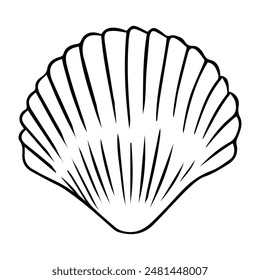 Hand drawn Cartoon Vector illustration scallop shell icon