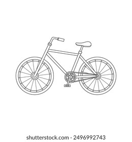 Hand drawn cartoon Vector illustration bicycle icon Isolated on White
