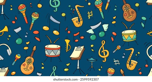 Hand drawn cartoon vector illustration for vacation design. Seamless pattern with boats and people. Transport concept background with ships, yachts icons, vector cartoon illustration