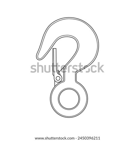 Hand drawn cartoon Vector illustration snap hook icon Isolated on White