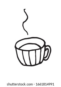 Hand drawn cartoon vector sketch cup of tea coffee doodle icon illustration