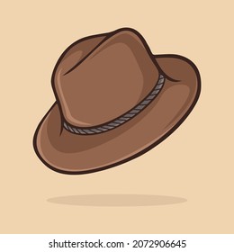 hand drawn cartoon vintage hat. flat style vector
