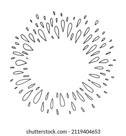 Hand drawn cartoon water explosion, splash, fireworks