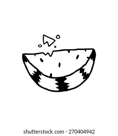 hand drawn cartoon water melon