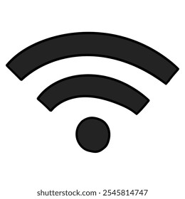 Ícone de wi-fi desenhado à mão isolado no fundo branco. Ilustração vetorial.