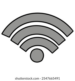 Ícone de wi-fi desenhado à mão isolado no fundo branco. Ilustração vetorial.