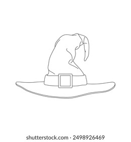 Hand drawn cartoon witch hat Isolated on White