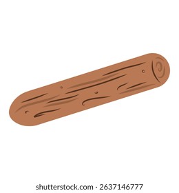 Hand drawn cartoon wood log vector illustration