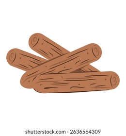 Hand drawn cartoon woodpile vector illustration