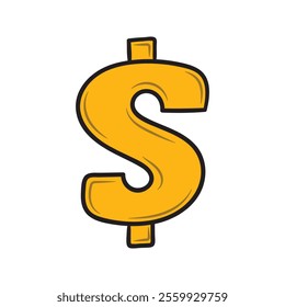 Hand Drawn Casino Illustration Colored - Dollar