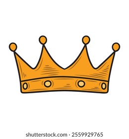 Hand Drawn Casino Illustration Colored - Crown