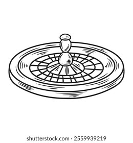 Hand Drawn Casino Illustration Colorless - Roullete