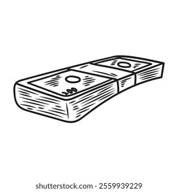 Hand Drawn Casino Illustration Colorless - Money