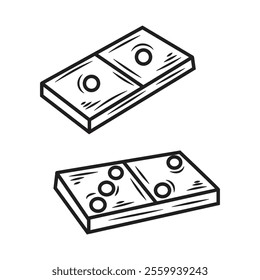 Hand Drawn Casino Illustration Colorless - Domino