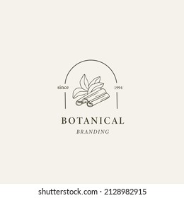 Hand drawn cassia logo. Botanical illustration