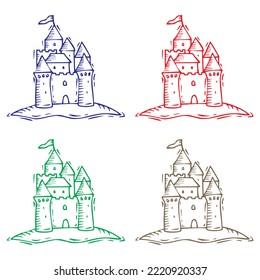 Hand Drawn Castle Vector Illustration
