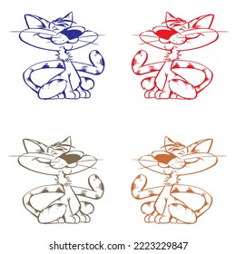 Hand Drawn Cat Cartoon Character Vector Illustration
