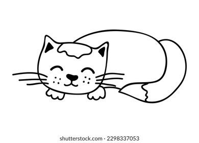 Hand drawn cat clipart. Cute pet doodle 