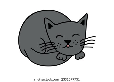 Hand drawn cat clipart. Cute pet doodle 