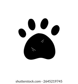 Hand Drawn Cat or Dog Paw Illustration. Doodle Vector. Isolated on White Background - EPS 10 Vector
