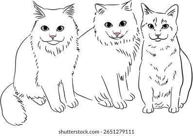 Hand Drawn Cat Dog Portrait Sketch