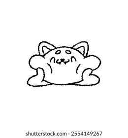 Hand drawn cat in doodle style. Funny sketch cartoon animals and pets. Vector line scribbles illustration