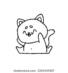 Hand drawn cat in doodle style. Funny sketch cartoon animals and pets. Vector line scribbles illustration