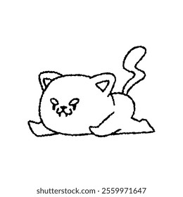 Hand drawn cat in doodle style. Funny sketch cartoon animals and pets. Vector line scribbles illustration