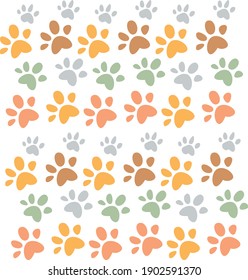 Hand Drawn Cat Feet Pattern Greeting Stock Vector (Royalty Free ...