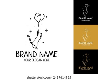 Hand Drawn Cat And Hope Logo Design