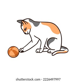 hand drawn cat illustration vector