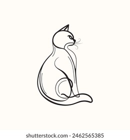 Handgezeichnete Katzen-Umriss-Vektorillustration