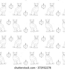 Hand drawn cat pattern 
