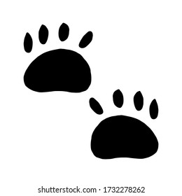 hand drawn cat paws set on white background. Vector animals silhouette. Vector illustration for poster, banner, print, decoration.