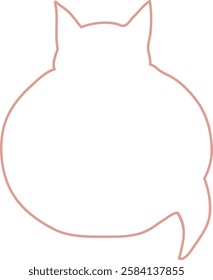 Hand Drawn Cat Shape Frame Vector Illustration