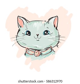 hand drawn cat vector 