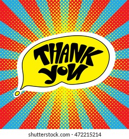 Hand drawn catchwords on the background of pop art.  Vector image.