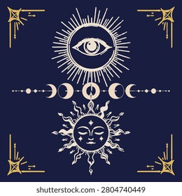 Hand drawn celestial illustration