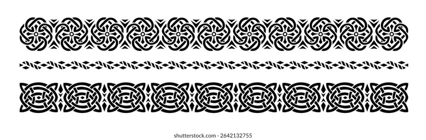 Hand drawn celtic borders ornament collection