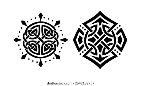 Hand drawn celtic borders ornament collection