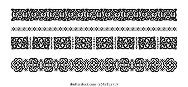 Hand drawn celtic borders ornament collection