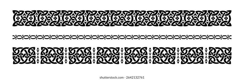 Hand drawn celtic borders ornament collection
