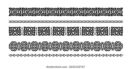 Hand drawn celtic borders ornament collection