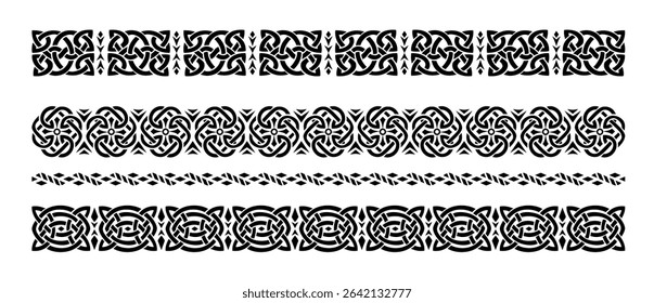 Hand drawn celtic borders ornament collection