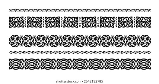 Hand drawn celtic borders ornament collection