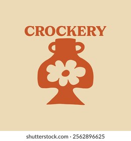 hand drawn ceramic logo design illustration