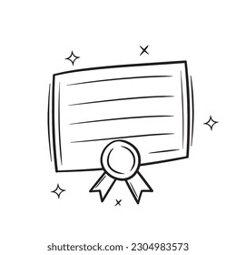 Hand Drawn Certificate.  Doodle Vector Sketch Illustration