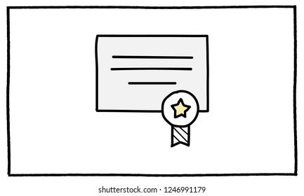 Hand drawn certificate icon, Certificate icon