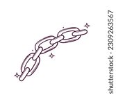 Hand Drawn Chain. Doodle Vector Sketch Illustration