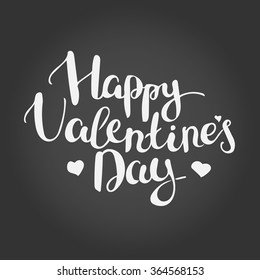 Hand drawn chalk board lettering. Valentine's day. Vector EPS 10